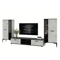 Набор мебели для гостиной NEO-8 (Черный/ Бетон лайт) Ш2955 В13250 Г335