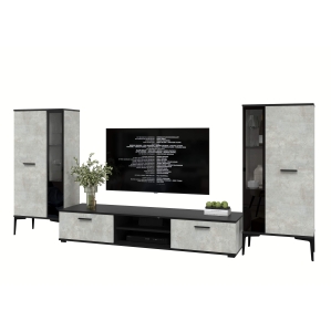 Набор мебели для гостиной NEO-8 (Черный/ Бетон лайт) Ш2955 В13250 Г335