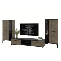 Набор мебели для гостиной NEO-8 (Черный/ Дуб веллингтон) Ш2955 В13250 Г335