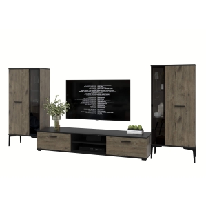 Набор мебели для гостиной NEO-8 (Черный/ Дуб веллингтон) Ш2955 В13250 Г335