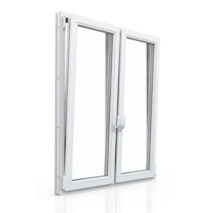 Окно ПВХ Брюсбокс 2- Поворотно-откидные створки 1200х1200х70 мм (Белый)