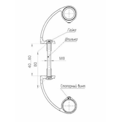Ручка дверная регулируемая до 500 мм (Черный RAL 9005) Ручка дверная регулируемая до 500 мм (Черный RAL 9005)