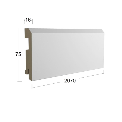 Плинтус напольный Экошпон 16х75х2070 (Темный Кипарис)