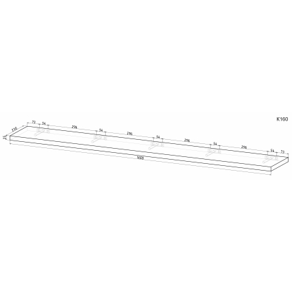 Полка К160 (Дуб Стирлинг) Ш1600 В25 Г230 Полка К160 (Дуб Стирлинг) Ш1600 В25 Г230