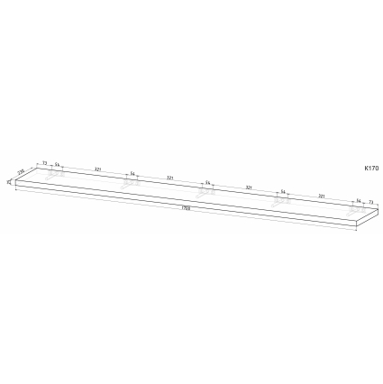 Полка К170 (Дуб Стирлинг) Ш1700 В25 Г230 Полка К170 (Дуб Стирлинг) Ш1700 В25 Г230