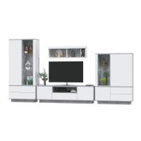 Набор мебели для гостиной Quartz-1 Ш3830 В2000 Г396 (Белый Платинум/ Бетон)