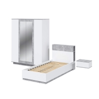 Набор мебели для спальни Quartz-17 Ш3066 В2000 Г2216 (Белый Платинум/ Бетон)