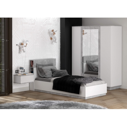 Набор мебели для спальни Quartz-17 Ш3066 В2000 Г2216 (Белый Платинум/ Бетон)
