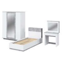 Набор мебели для спальни Quartz-19 Ш3366 В2000 Г2216 (Белый Платинум/ Бетон)