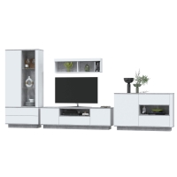 Набор мебели для гостиной Quartz-2 Ш4100 В2000 Г396 (Белый Платинум/ Бетон)