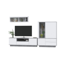 Набор мебели для гостиной Quartz-6 Ш2900 В1870 Г396 (Белый Платинум/ Бетон)