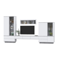 Набор мебели для гостиной Quartz-7 Ш3804 В2000 Г396 (Белый Платинум/ Бетон)