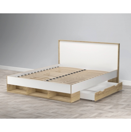 Комплект мебели для спальни Scandi-3 (Белый Платинум/ Дуб Золотой)