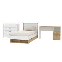 Комплект мебели для спальни Scandi-1 (Белый Платинум/ Дуб Золотой)