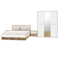 Комплект мебели для спальни Scandi-2 (Белый Платинум/ Дуб Золотой)