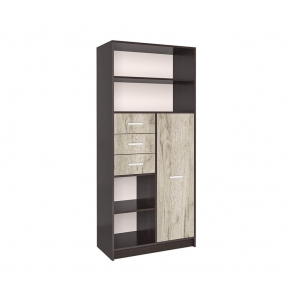 Шкаф комбинированный СК-021 (Венге/Дуб серый) 800х1820х420