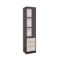 Шкаф-пенал с витриной СК-023 (Венге/Дуб серый) 400х1820х420