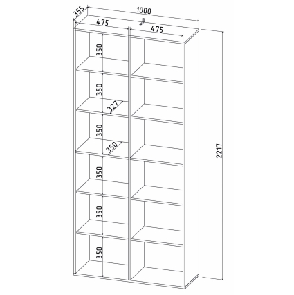 Шкаф Skill-20 (Антрацит) Ш1000 В2217 Г355