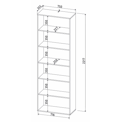 Шкаф Skill-22 (Антрацит) Ш750 В2217 Г355