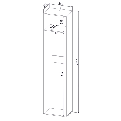 Шкаф Skill-23 (Антрацит) Ш509 В2217 Г355