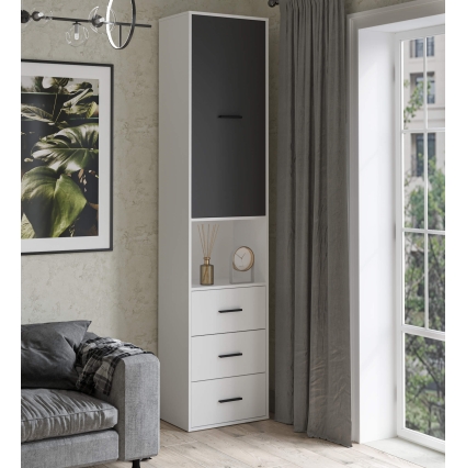 Шкаф Skill-24-1 (Белый/ Антрацит фасад) Ш509 В2217 Г355 Шкаф Skill-24-1 (Белый/ Антрацит фасад) Ш509 В2217 Г355