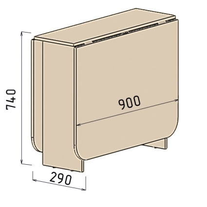 Стол-Книга СТ-005 Д250 (1576) Ш900 В740 (Орех донской)