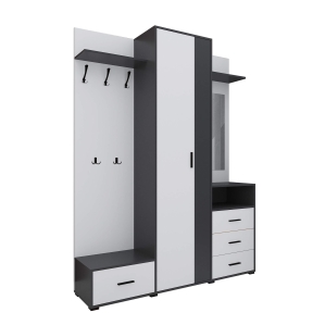 Прихожая "ВИТА-4" Ш1700 В2220 Г400 (Белый/ Антрацит)