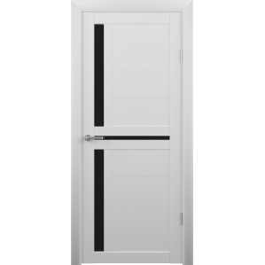 Дверь межкомнатная Кельн (Кедр Снежный/ Черное стекло) 