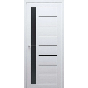 Дверь межкомнатная Севилья (Кедр Снежный/ Черное стекло) 