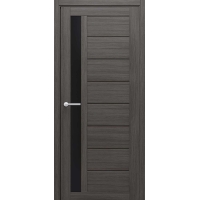 Дверь межкомнатная Севилья (Кедр Серый/ Черное стекло) 