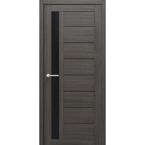 Дверь межкомнатная Севилья (Кедр Серый/ Черное стекло) 