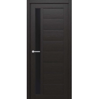 Дверь межкомнатная Севилья (Темный Кипарис/ Черное стекло) 