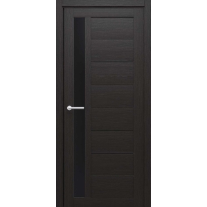 Дверь межкомнатная Севилья (Темный Кипарис/ Черное стекло) 