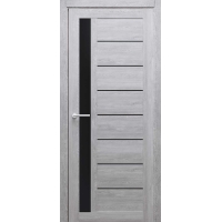 Дверь межкомнатная Севилья (Дуб Нордик/ Черное стекло) 