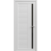 Дверь межкомнатная Валенсия (Кедр Снежный/ Черное стекло) 
