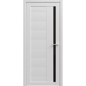 Дверь межкомнатная Валенсия (Кедр Снежный/ Черное стекло) 