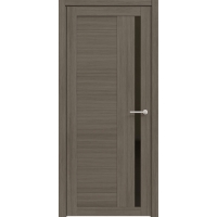 Дверь межкомнатная Валенсия (Кедр Серый/ Черное стекло) 