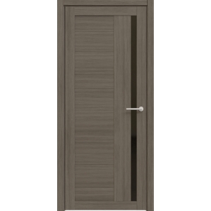 Дверь межкомнатная Валенсия (Кедр Серый/ Черное стекло) 