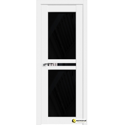 Дверь межкомнатная Flash Eco 19 (Белый/ Черный лакобель)