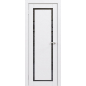 Дверь межкомнатная Flash Classic Eco 01 Парящая филенка (Белый, Черное стекло)