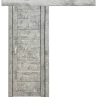 Дверь межкомнатная раздвижная Амати 01 (Бетон светлый/ Матовое стекло)