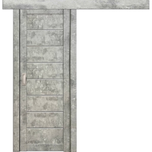 Дверь межкомнатная раздвижная Амати 01 (Бетон светлый/ Матовое стекло)