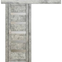 Дверь межкомнатная раздвижная Амати 03 (Бетон светлый/ Матовое стекло)