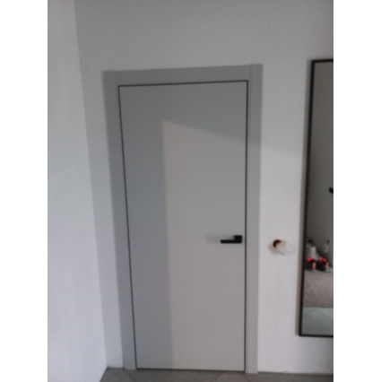 Дверь межкомнатная NEXT-Z (50 4AB)/ Nardo Grey с магнитным замком (ALUM кромка с 4-х сторон Черная)