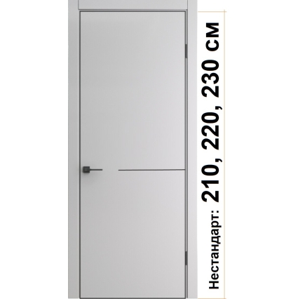 Дверь межкомнатная NEXT-Z (50.1 B)/ Nardo Grey с магнитным замком (АБС кромка Черная) НЕСТАНДАРТ