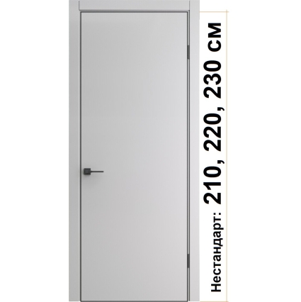 Дверь межкомнатная NEXT-Z (50 4AB)/ Nardo Grey с магнитным замком (ALUM кромка с 4-х сторон Черная) НЕСТАНДАРТ