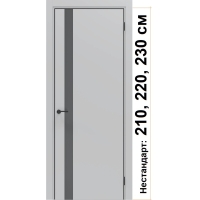 Дверь межкомнатная NEXT-Z (51 4AB)/ Nardo Grey с магнитным замком (ALUM кромка с 4-х сторон Черная) НЕСТАНДАРТ