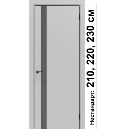 Дверь межкомнатная NEXT-Z (51 4AB)/ Nardo Grey с магнитным замком (ALUM кромка с 4-х сторон Черная) НЕСТАНДАРТ
