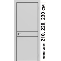 Дверь межкомнатная NEXT-Z (52 4AB)/ Nardo Grey с магнитным замком (ALUM кромка с 4-х сторон Черная) НЕСТАНДАРТ
