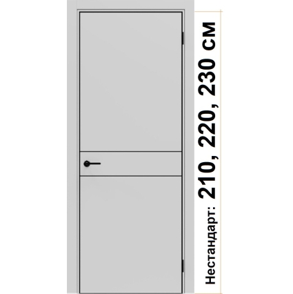 Дверь межкомнатная NEXT-Z (52 4AB)/ Nardo Grey с магнитным замком (ALUM кромка с 4-х сторон Черная) НЕСТАНДАРТ